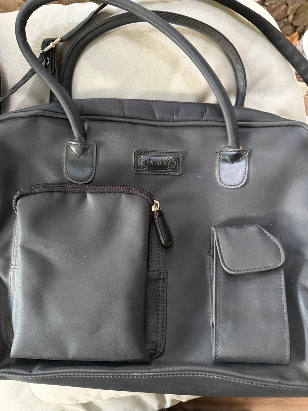 Phenix Black Men's Laptop Bag with Front Organizer Pockets